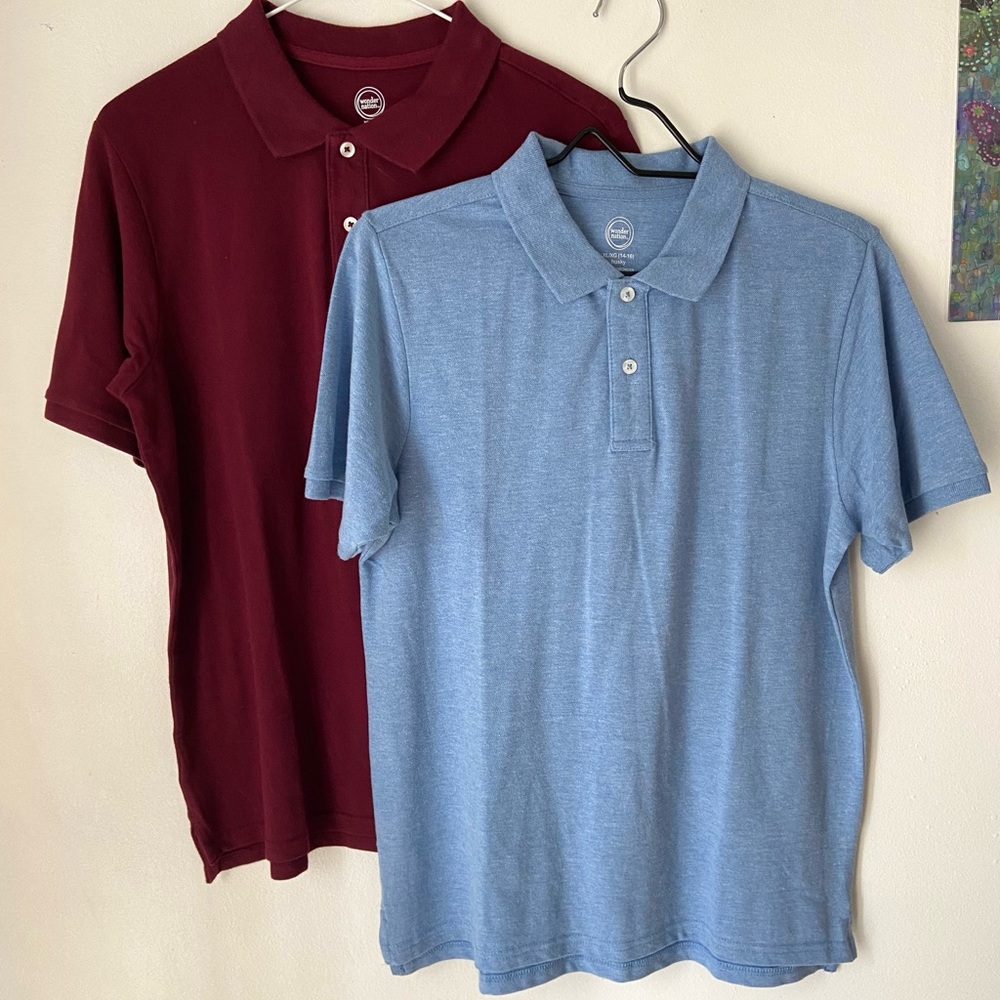 NWOT Wonder Nation 2 Polo Shirts Youth Boys 14-16